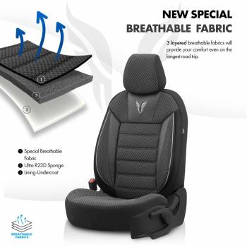Auto Sitzbezug Set Universal Vorne und Hinten Komfortabel Komplett Set